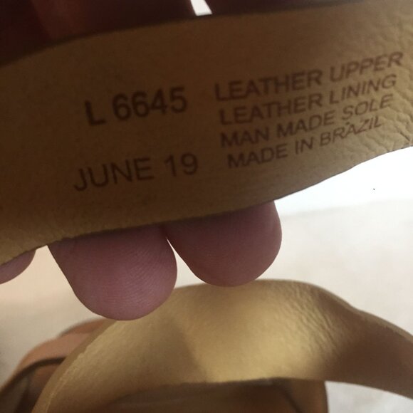 Madewell Womens Tan Leather Heel Sandals Size 8 Strappy - Picture 7 of 15